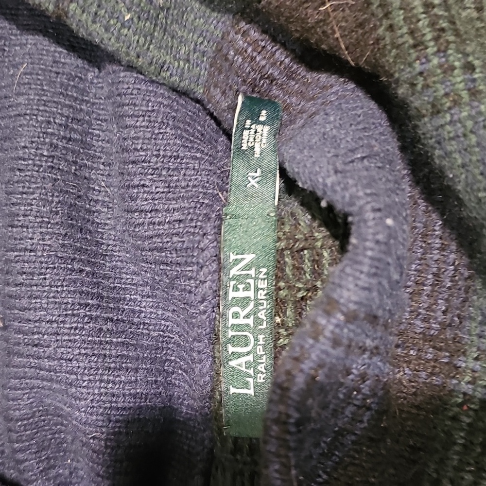 WOMANS LAUREN RALPH LAUREN GREEN PLAID SWEATER...SIZE XL - Picture 2 of 6